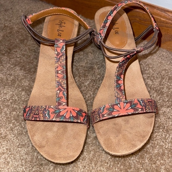 Style & Co Sandal Wedges Size 9.5 Wide - Picture 1 of 5